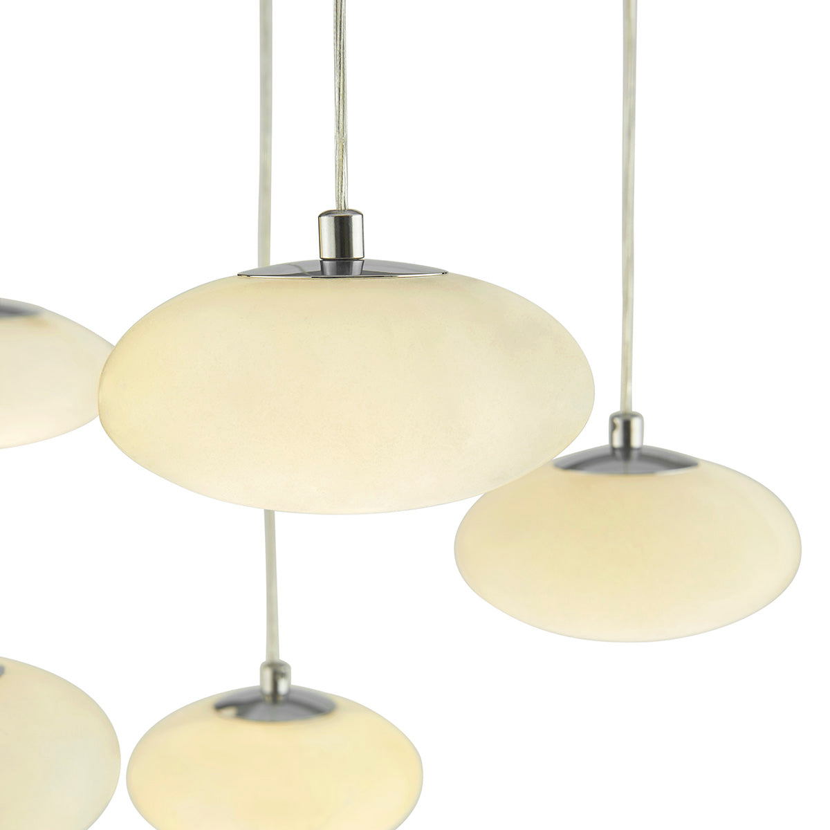 Spanish Alabaster Rectangular Chandelier // Chrome