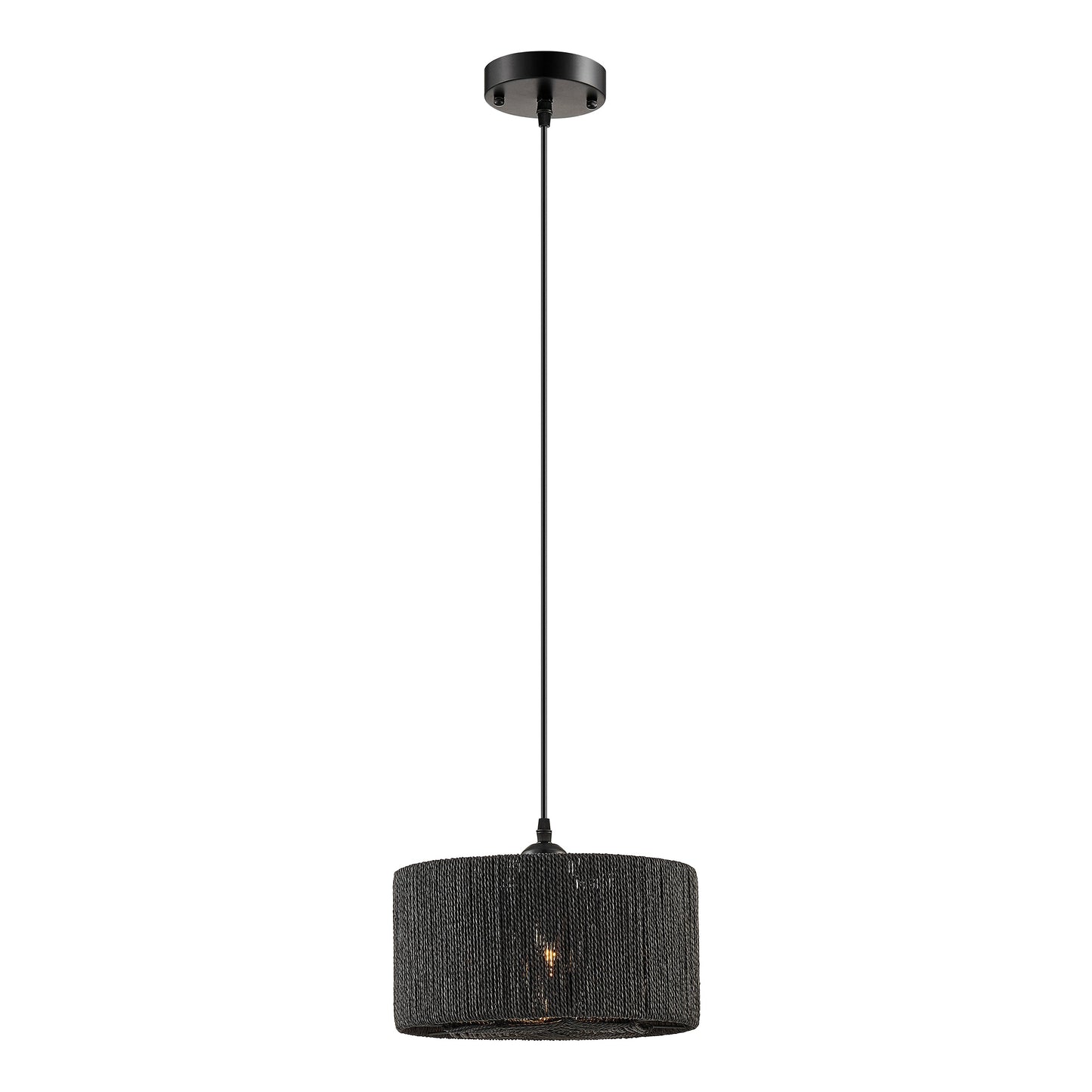 Steel and Ropes with Shade Pendant // Black
