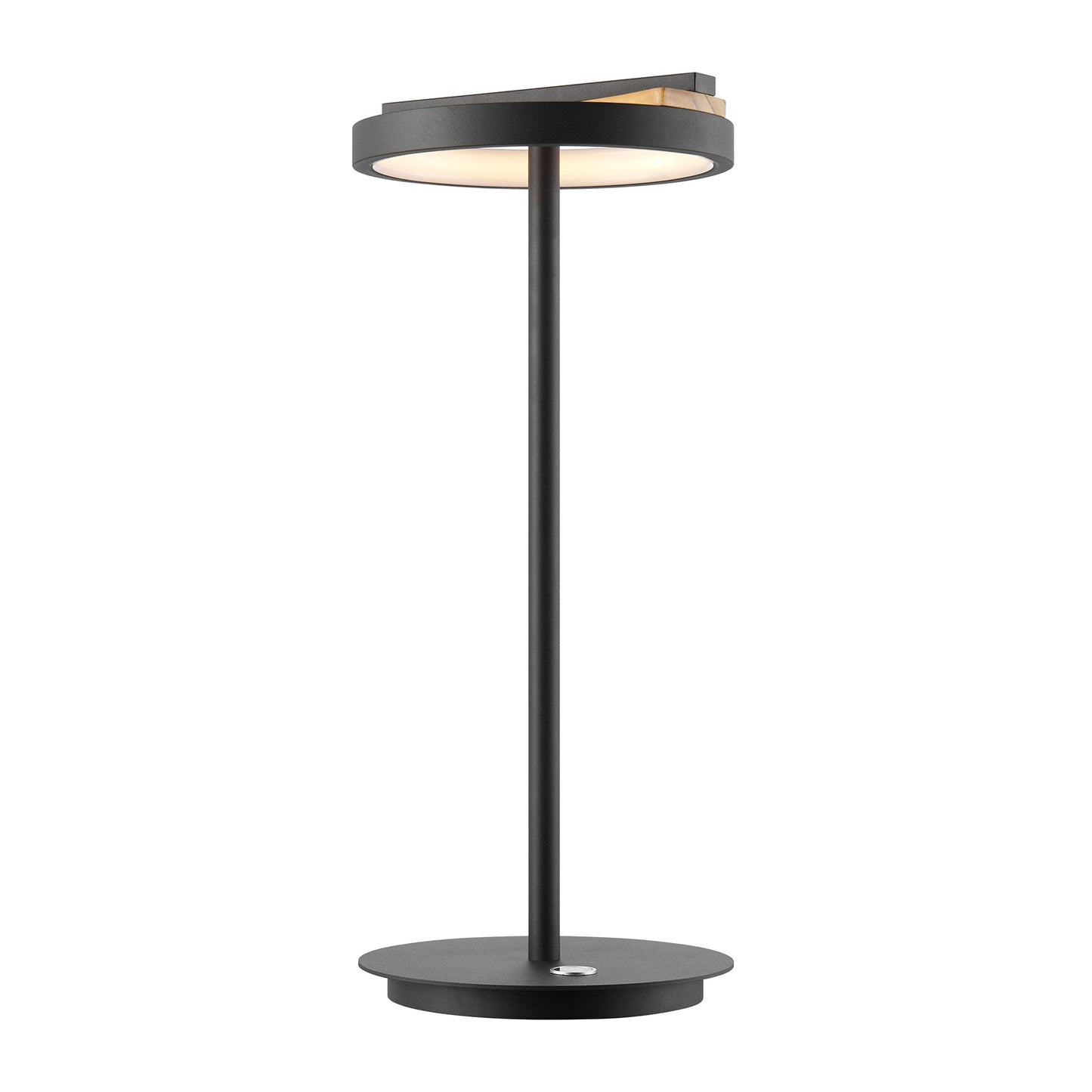 Table Lamp Satin Black & Wood