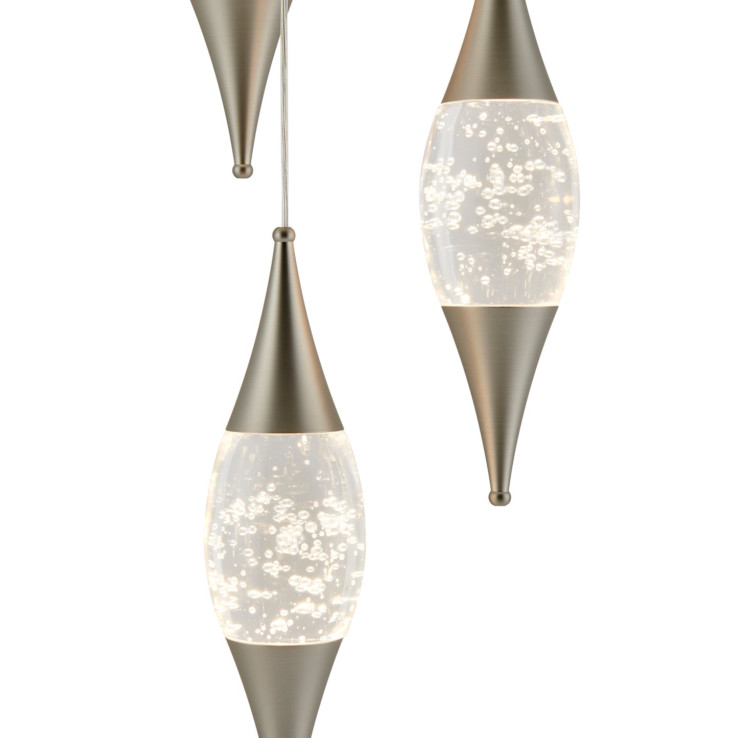 Shinny Teardrops Round Chandelier // Matte Nickel