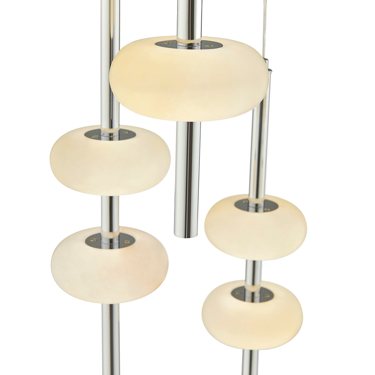 Spanish Alabaster Round Chandelier // Chrome