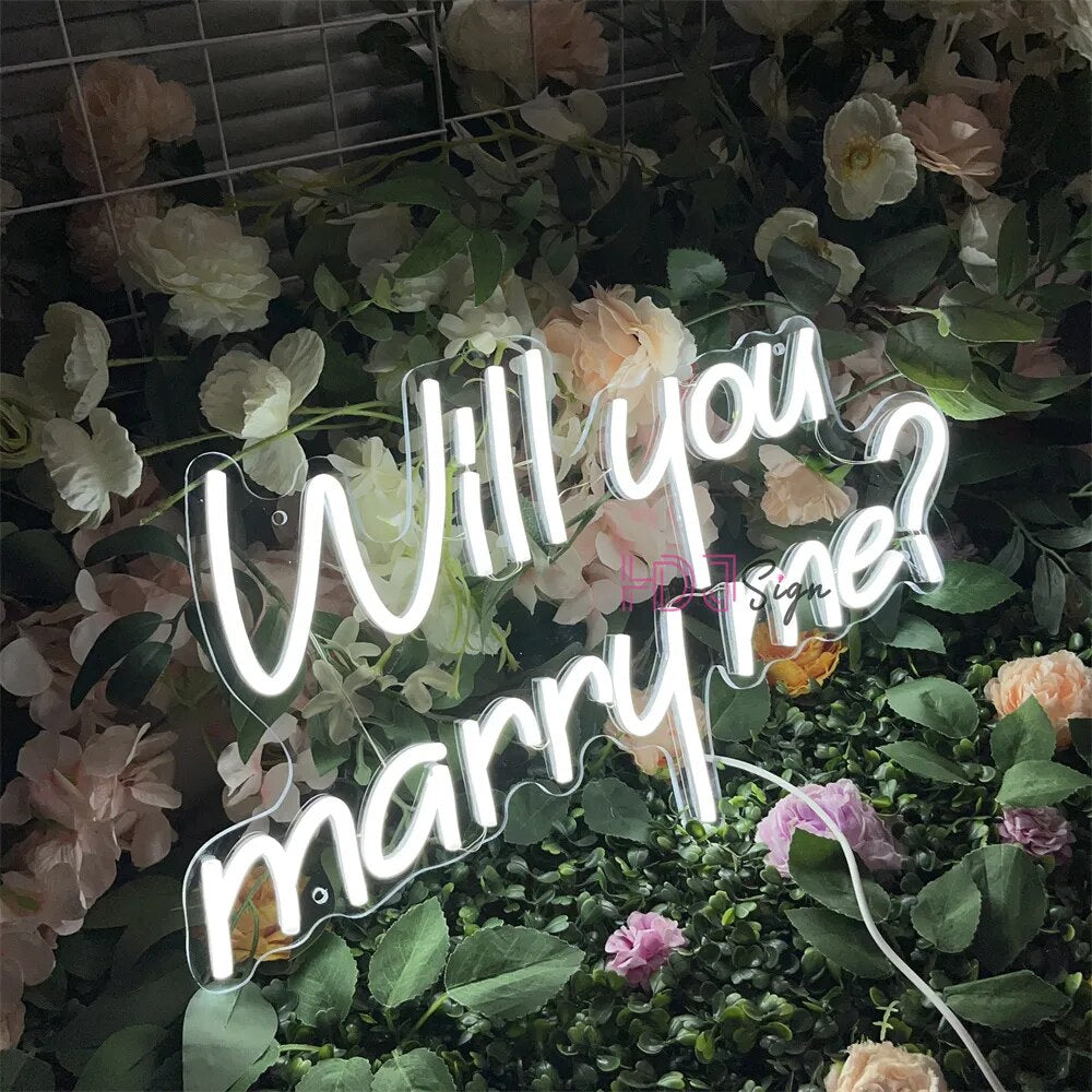 Will You Marry Me Neon Sign - Romantic LED Wedding Decor