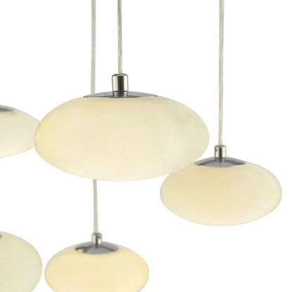 Spanish Alabaster Rectangular Chandelier // Chrome