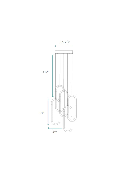 LED Five Clips Chandelier //  Sandy Gold