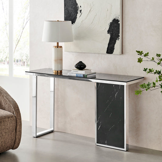 Monolith Chic Marble Console Table // Black