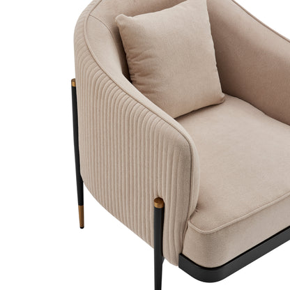 Versa Transitional Elegance Accent Chair // Beige, Black and Gold