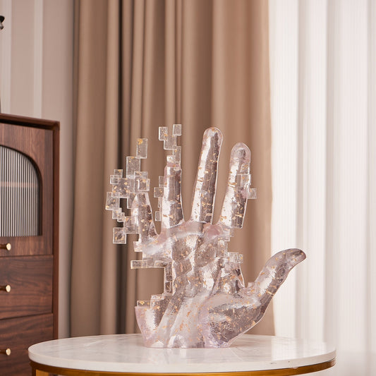 Pixel Hand // Clear Mix Gold