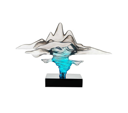 Clear Gray & Blue Sculpture