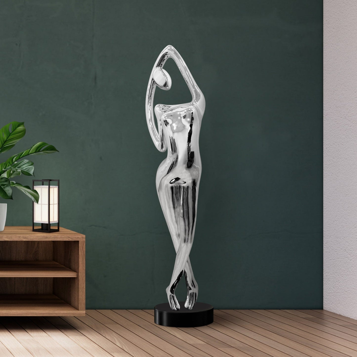 Chrome Woman Sculpture