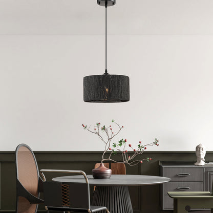 Steel and Ropes with Shade Pendant // Black