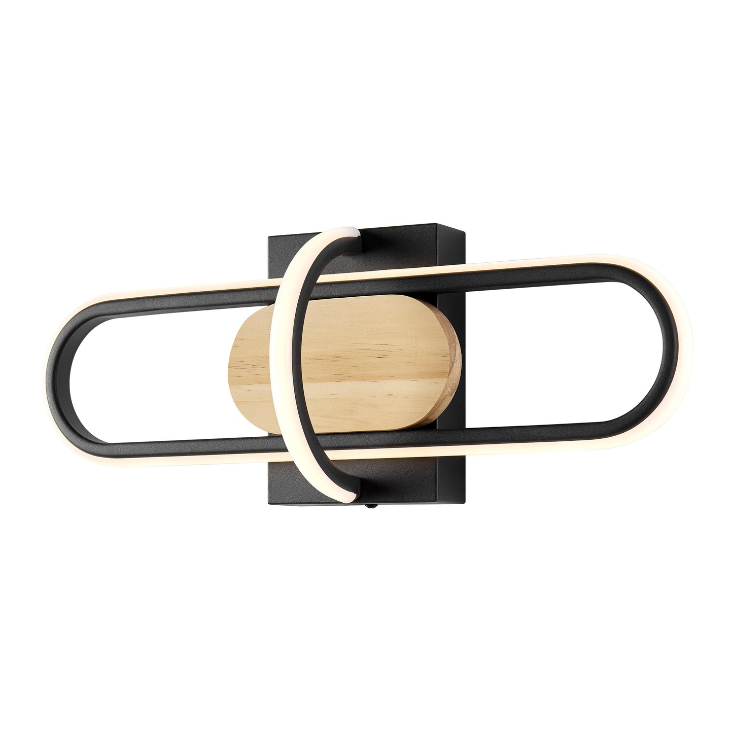 Wall Lamp Black & Wood