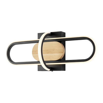 Wall Lamp Black & Wood