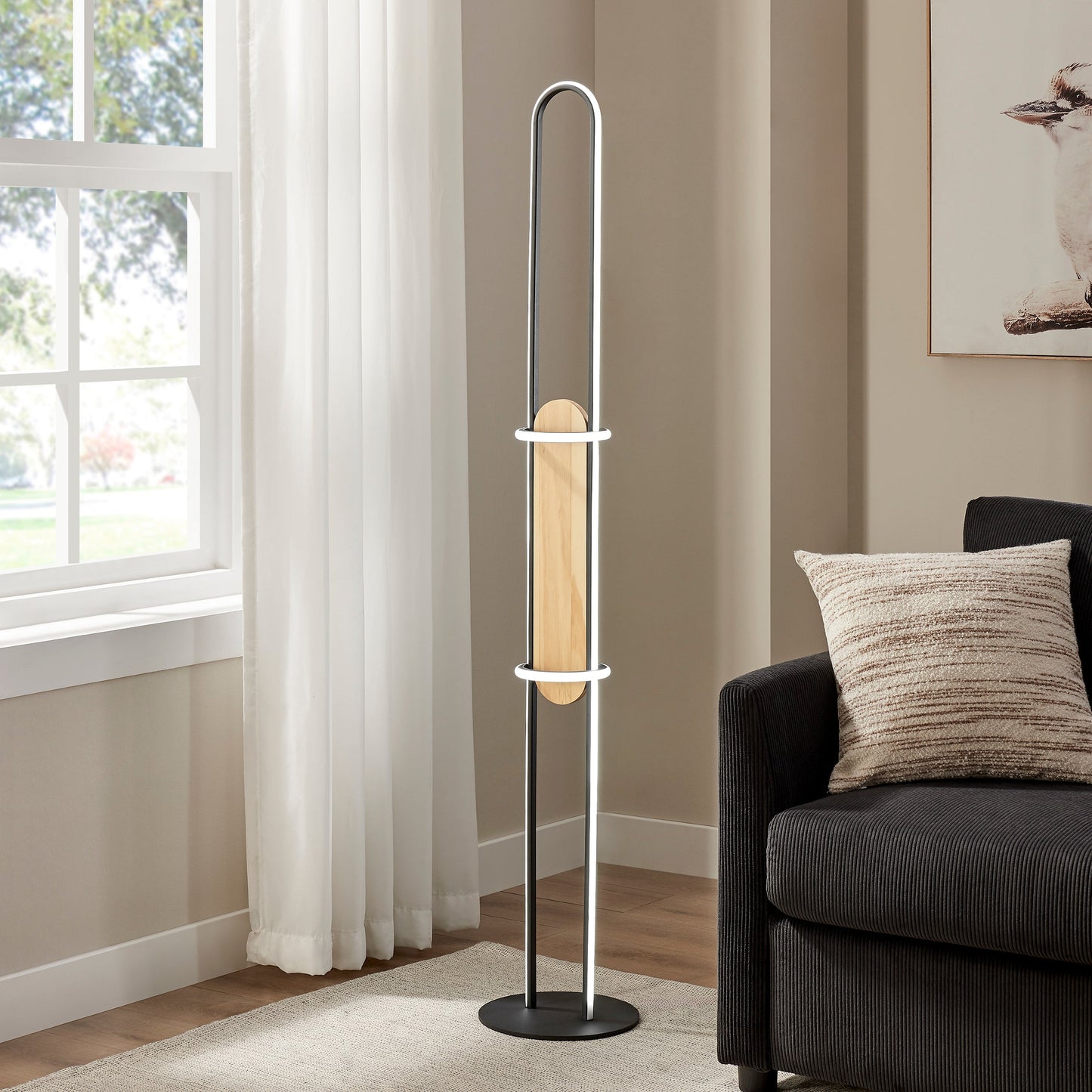 Floor Lamp Iron & Wood