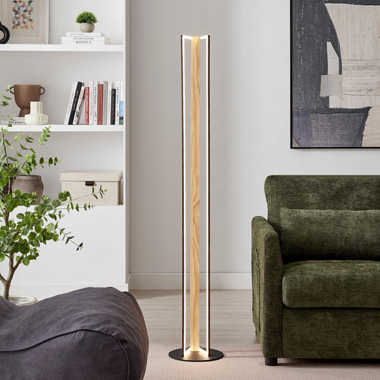 Floor Lamp Iron & Wood
