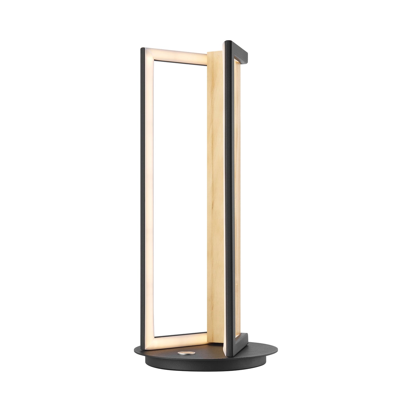 Table Lamp Satin Black & Wood