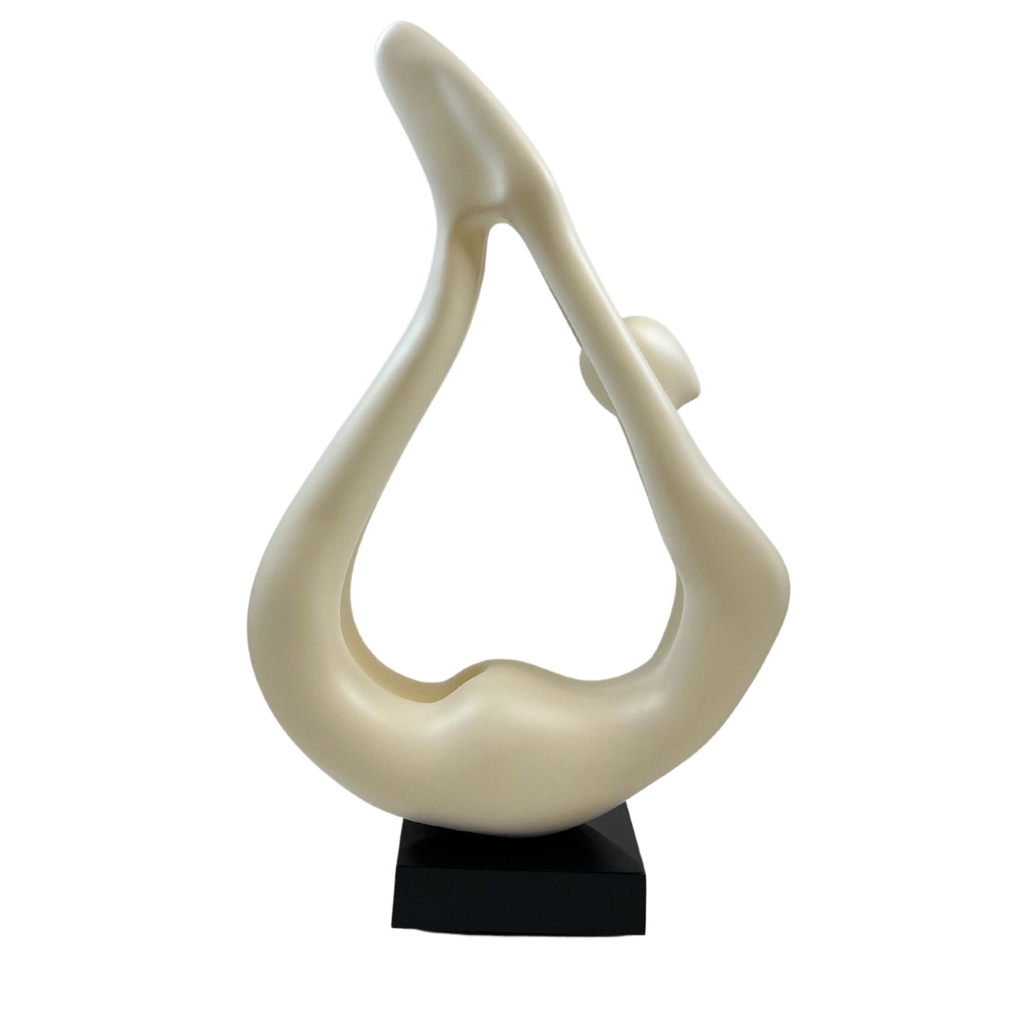 Yoga White Sculpture - Bronze Base