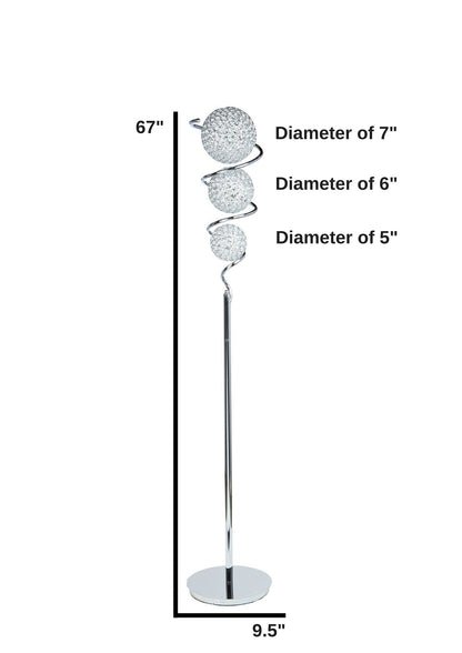 Vertical Crystal Sphere Floor Lamp // 3 Light