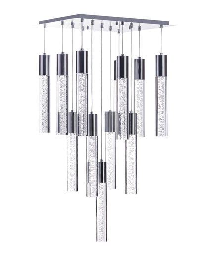 Acrylic Cylinder Chandelier// 13 Light