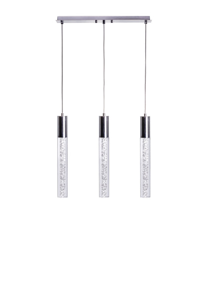 Acrylic Cylinder Chandelier // 3 Light