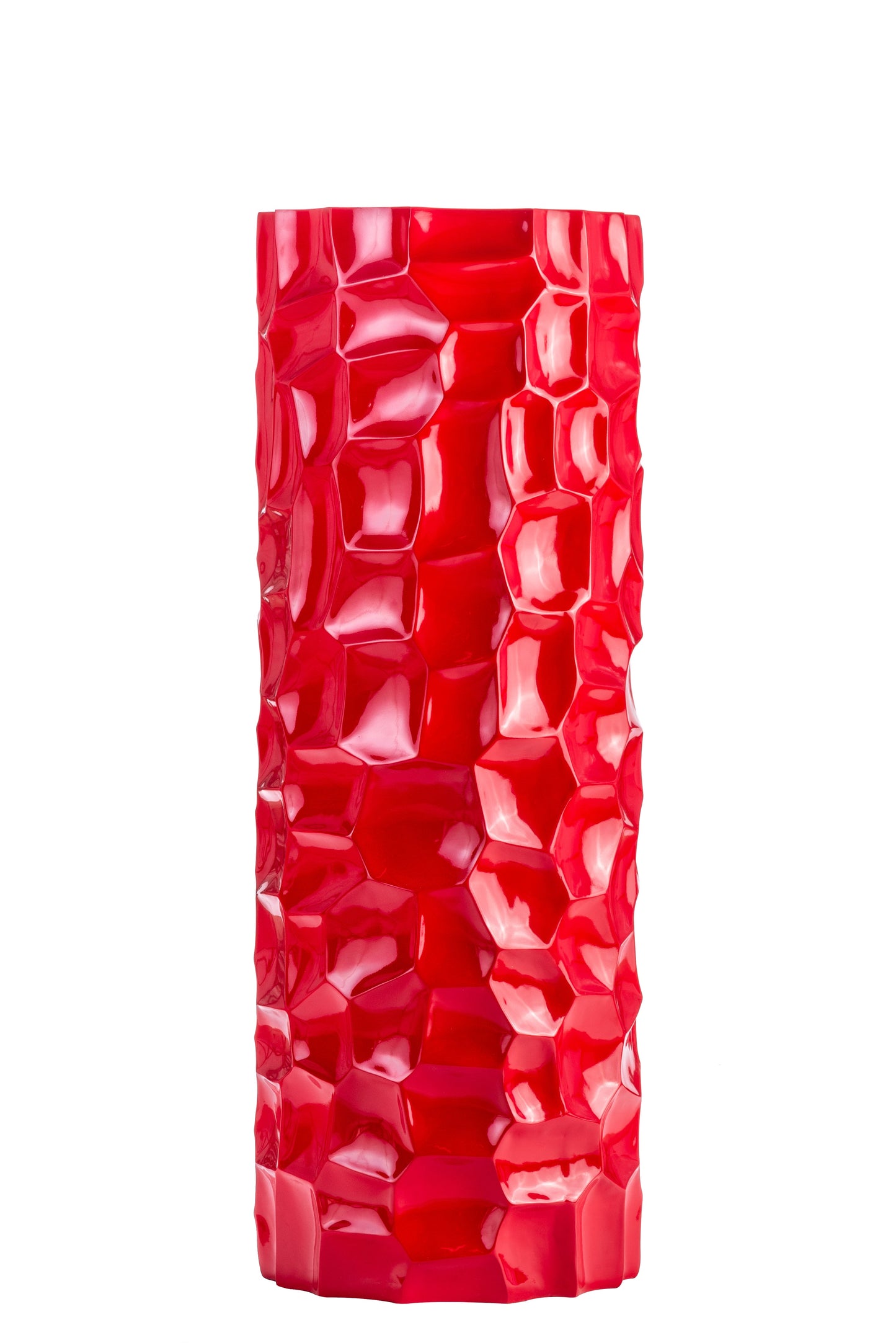 Textured Honeycomb Vase // Red, 36"