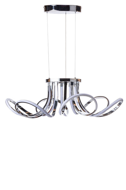 6 Petal Flower Dimmable LED Chandelier // Chrome