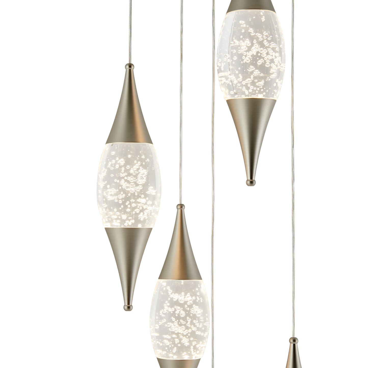 Shinny Teardrops Round Chandelier // Matte Nickel