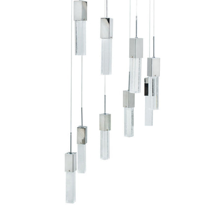 Rectangular Crystal Chandelier // 9 Light