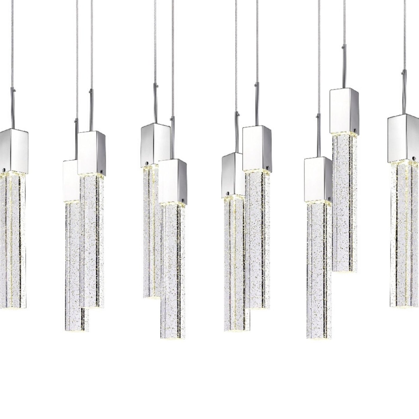 Rectangular Crystal Chandelier // XL 10 Light