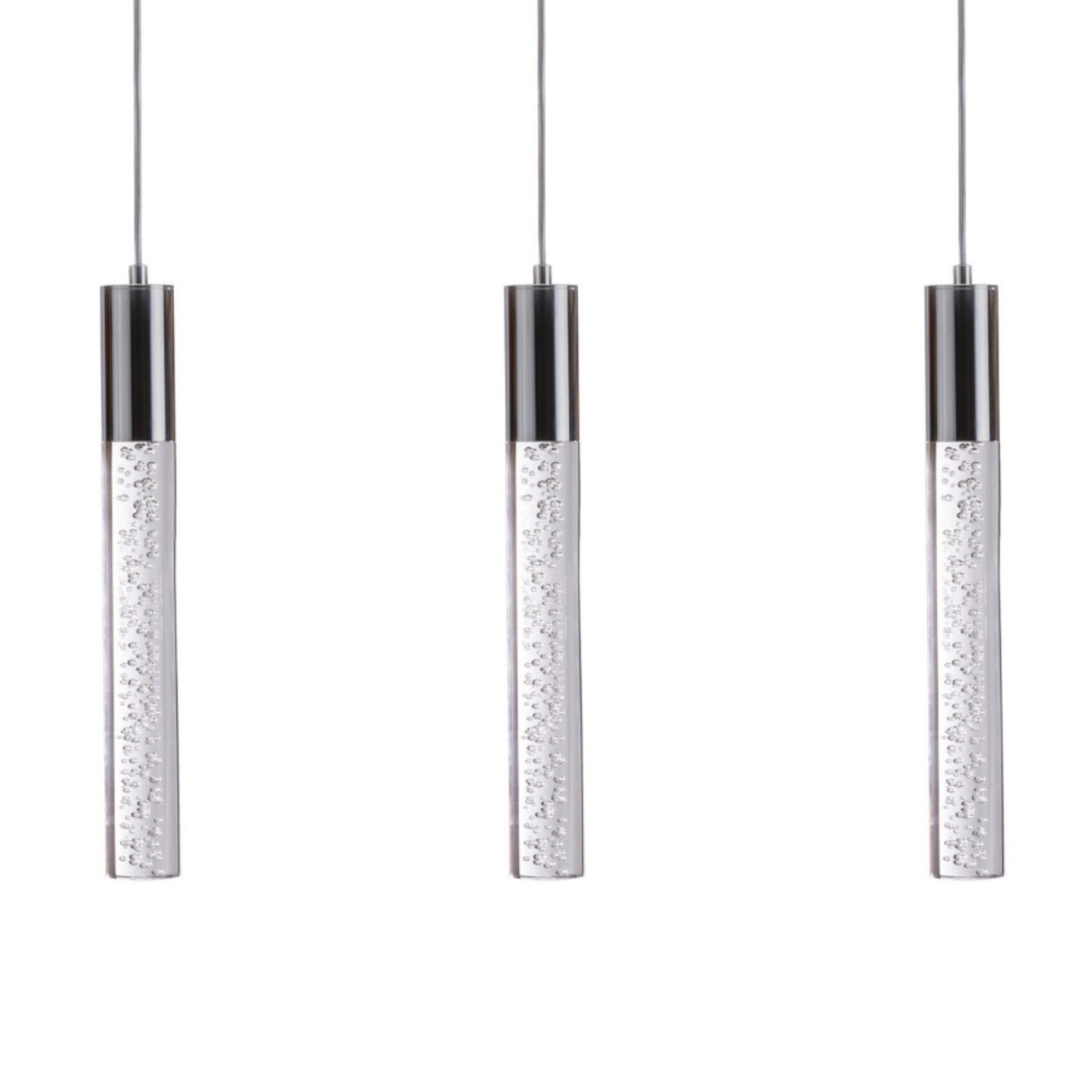 Acrylic Cylinder Chandelier // 3 Light