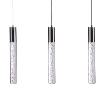 Acrylic Cylinder Chandelier // 3 Light