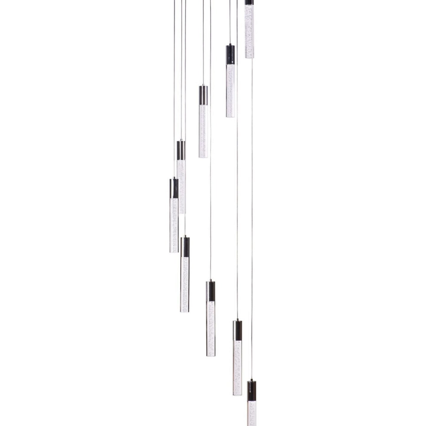 Acrylic Cylinder Chandelier // 9 Light