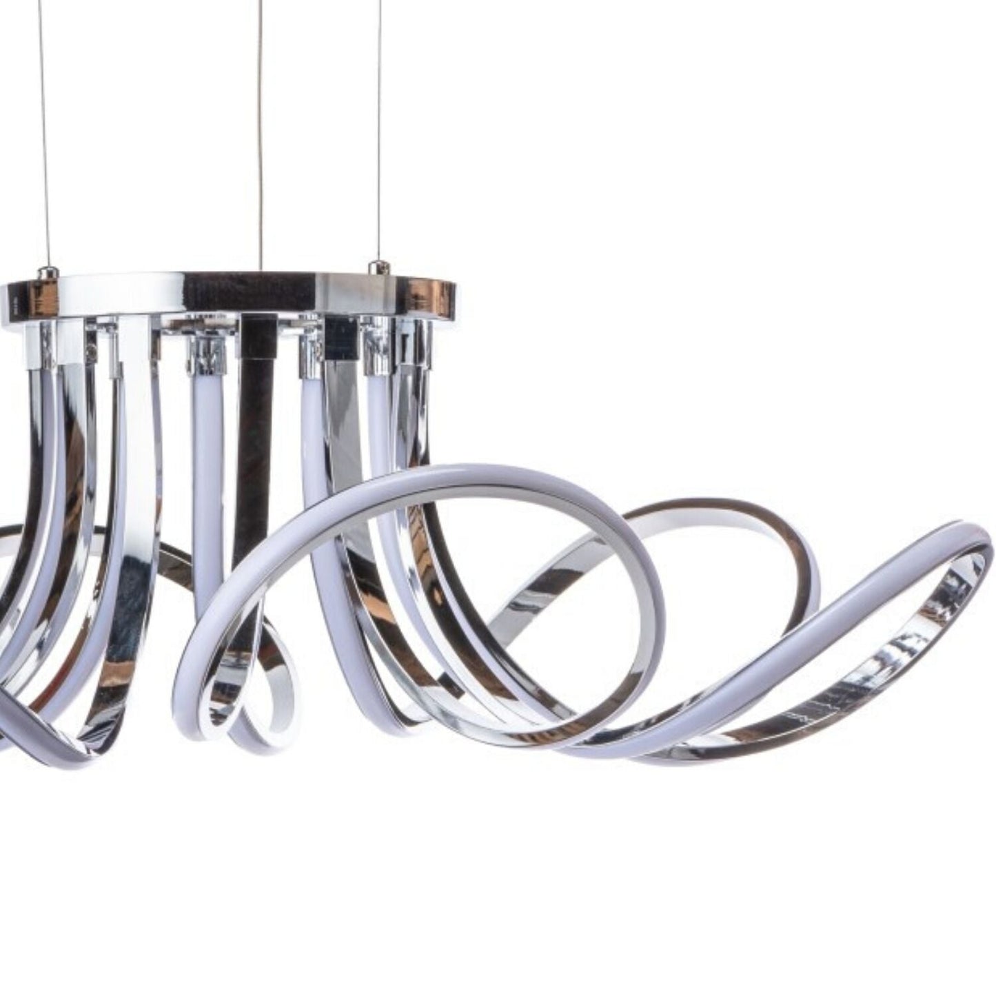 6 Petal Flower Dimmable LED Chandelier // Chrome