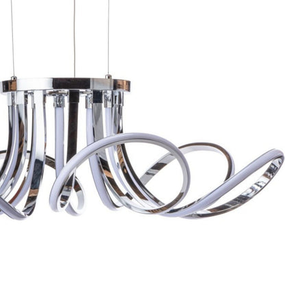 6 Petal Flower Dimmable LED Chandelier // Chrome