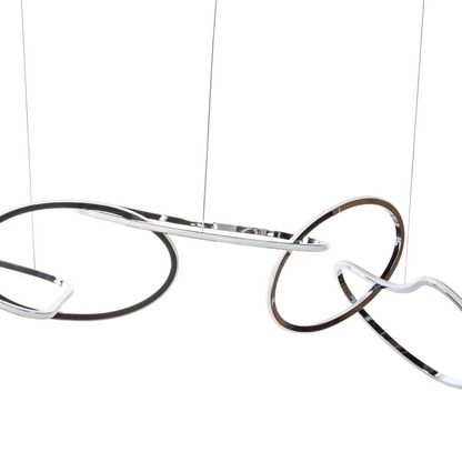 Seoul LED Hoops Rectangular Chandelier // Chrome