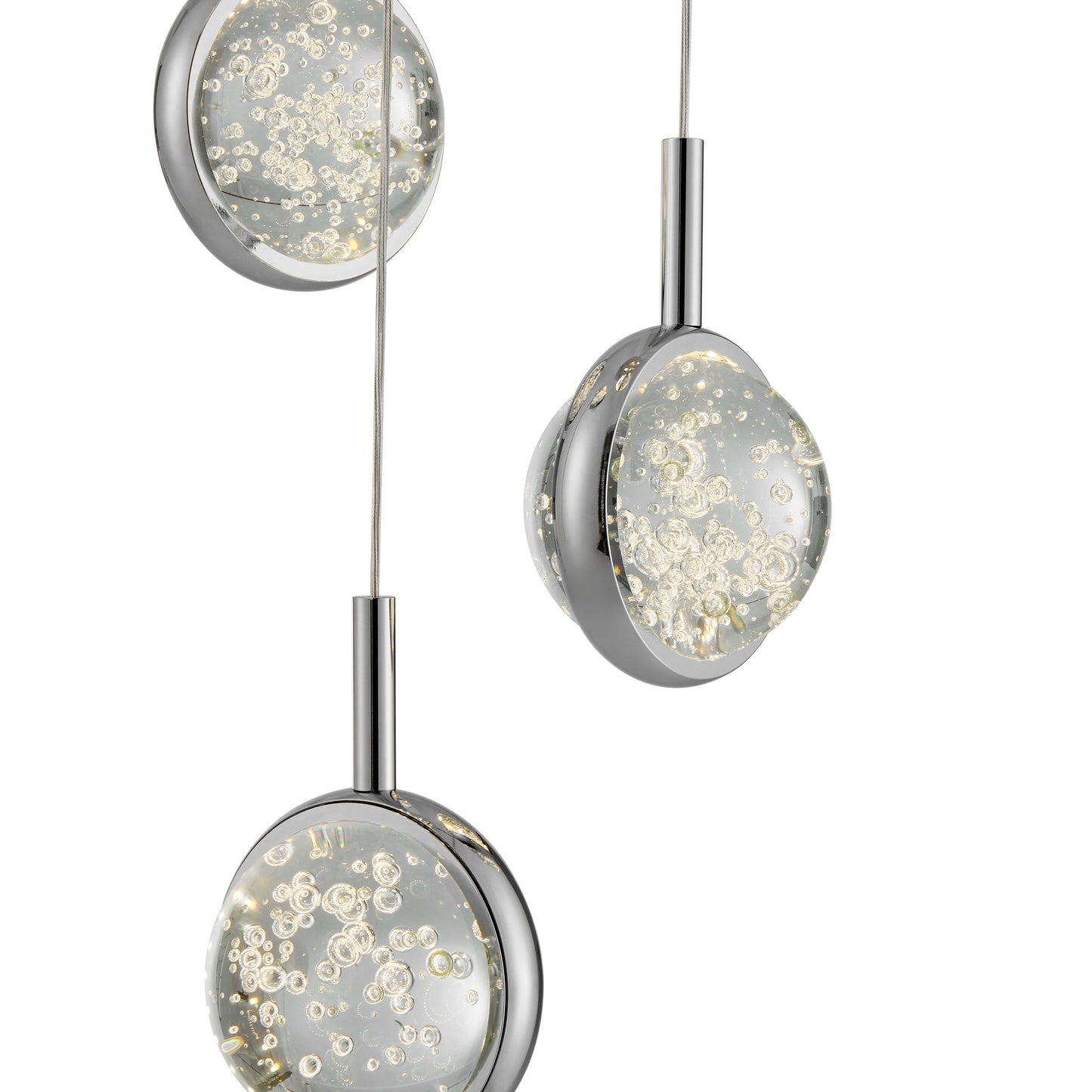 Bubbling Glow Round Chandelier // Chrome