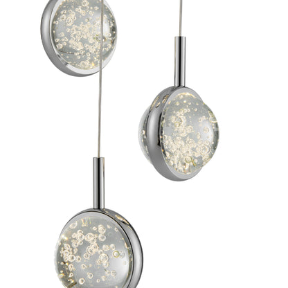 Bubbling Glow Round Chandelier // Chrome
