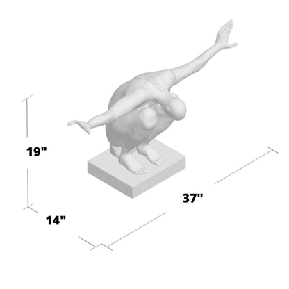 Large Saluting Man Resin Sculpture // Chrome