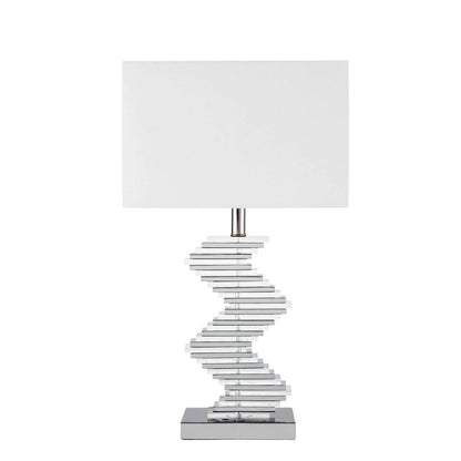 Crystal Two Tone Paved Table Lamp // 1 Light
