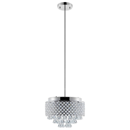 Cinderella Crystal Round Chandelier Pendant // Chrome