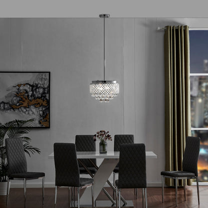 Cinderella Crystal Round Chandelier Pendant // Chrome