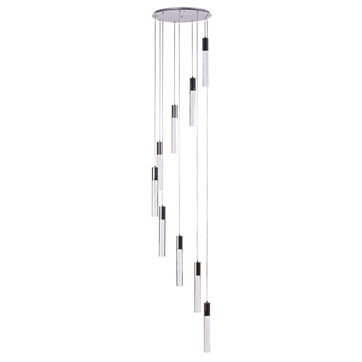 Acrylic Cylinder Chandelier // 9 Light