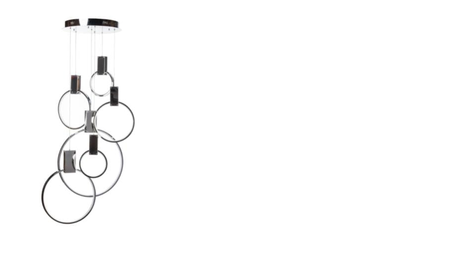 Hong Kong LED Circular Chandelier // Matte Black