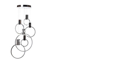 Hong Kong LED Circular Chandelier // Matte Black