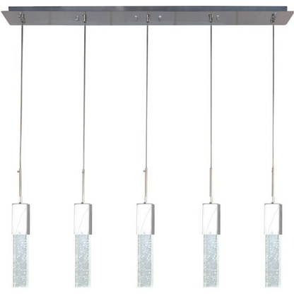 Rectangular Crystal Chandelier // 5 Light