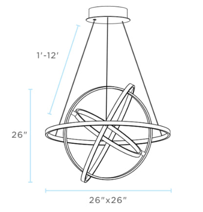 Oxford LED Adjustable Chandelier // Sandy Gold