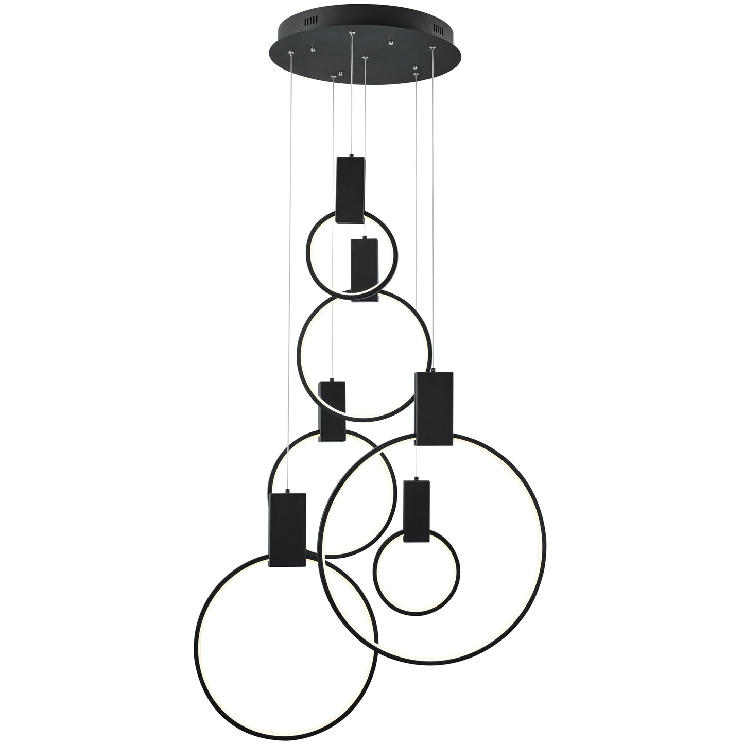 Hong Kong LED Circular Chandelier // Matte Black