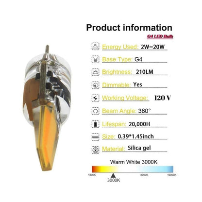 G4 LED Bulbs // 3000K 2W