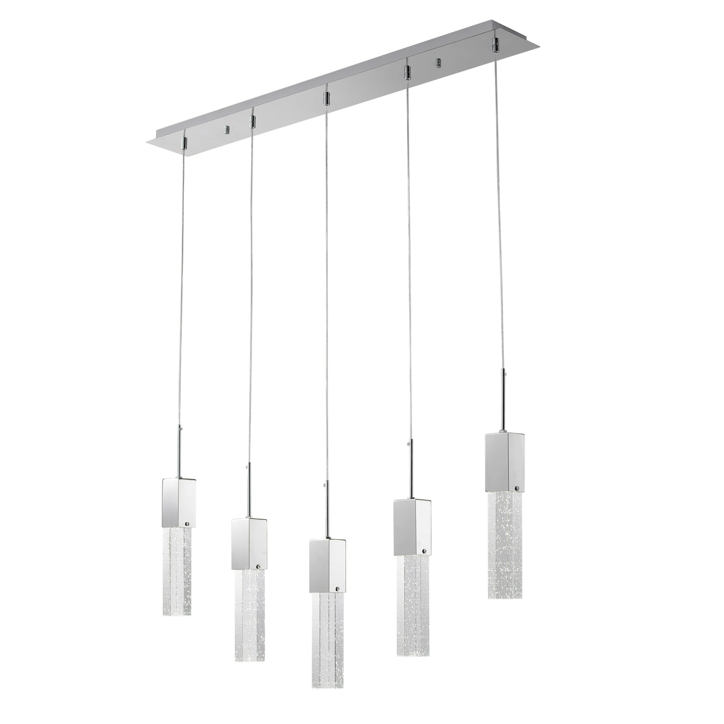 Rectangular Crystal Chandelier // 5 Light