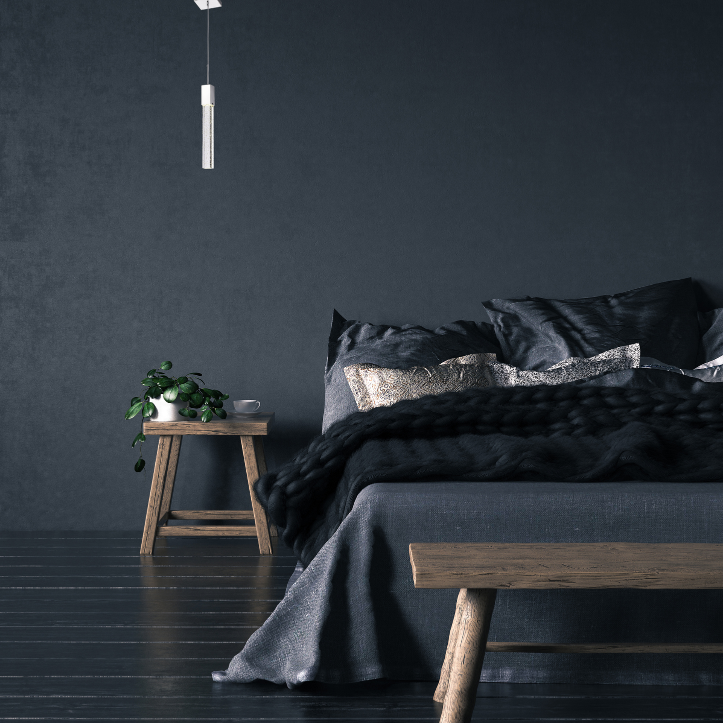 Rectangular Crystal Pendant // XL 1 light