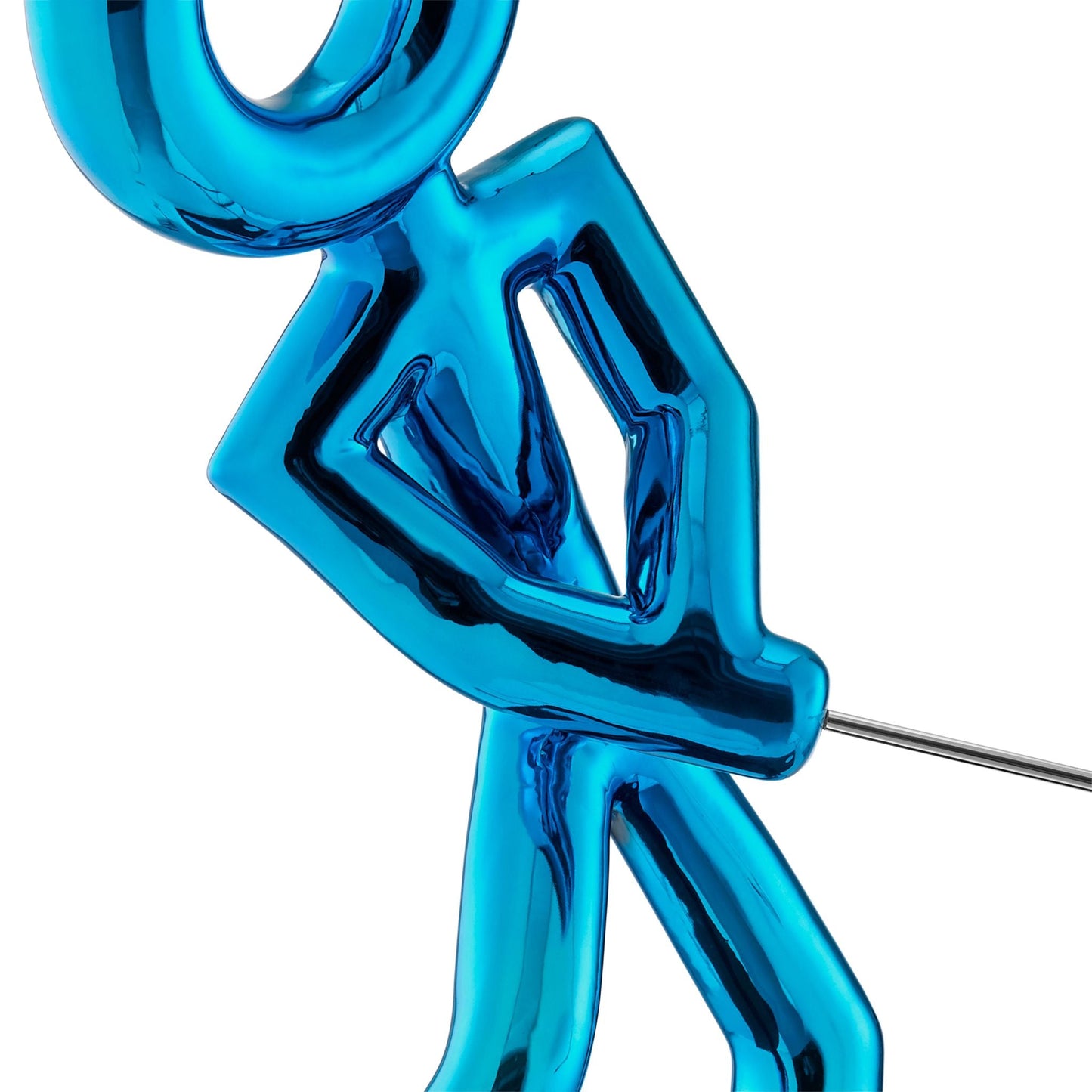 Golf Man Sculpture // Metallic Blue